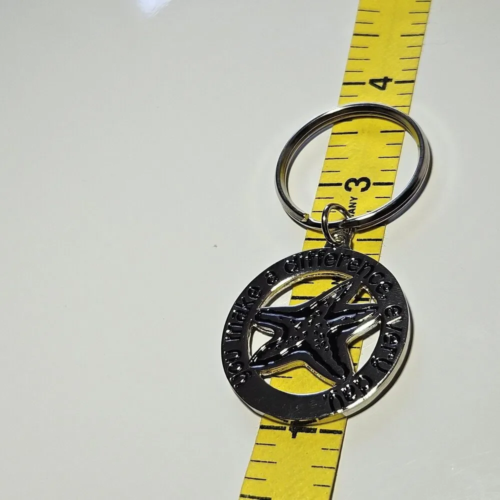 Baudville, Inc. Silver Tone Starfish You Make A Difference Every Day Keychain